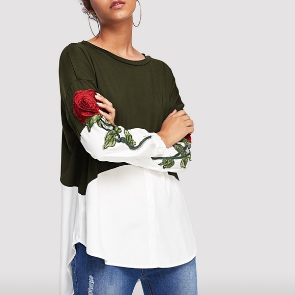Tops - Long sleeve floral shirt